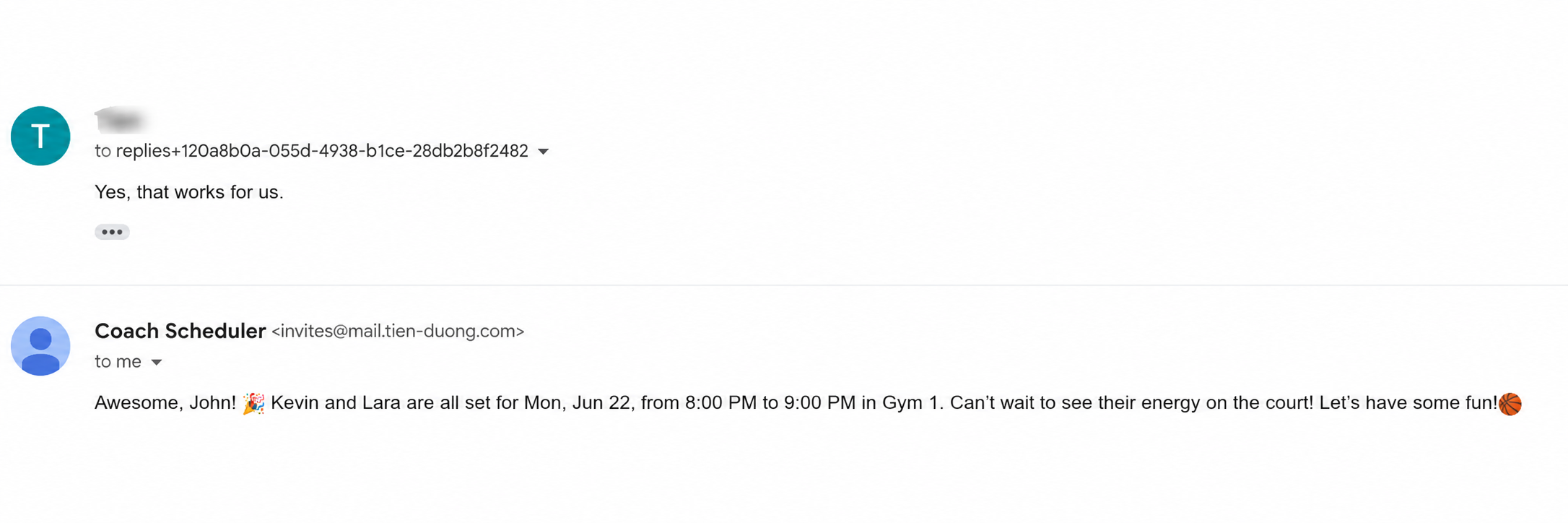 Auto reply on coach behalf